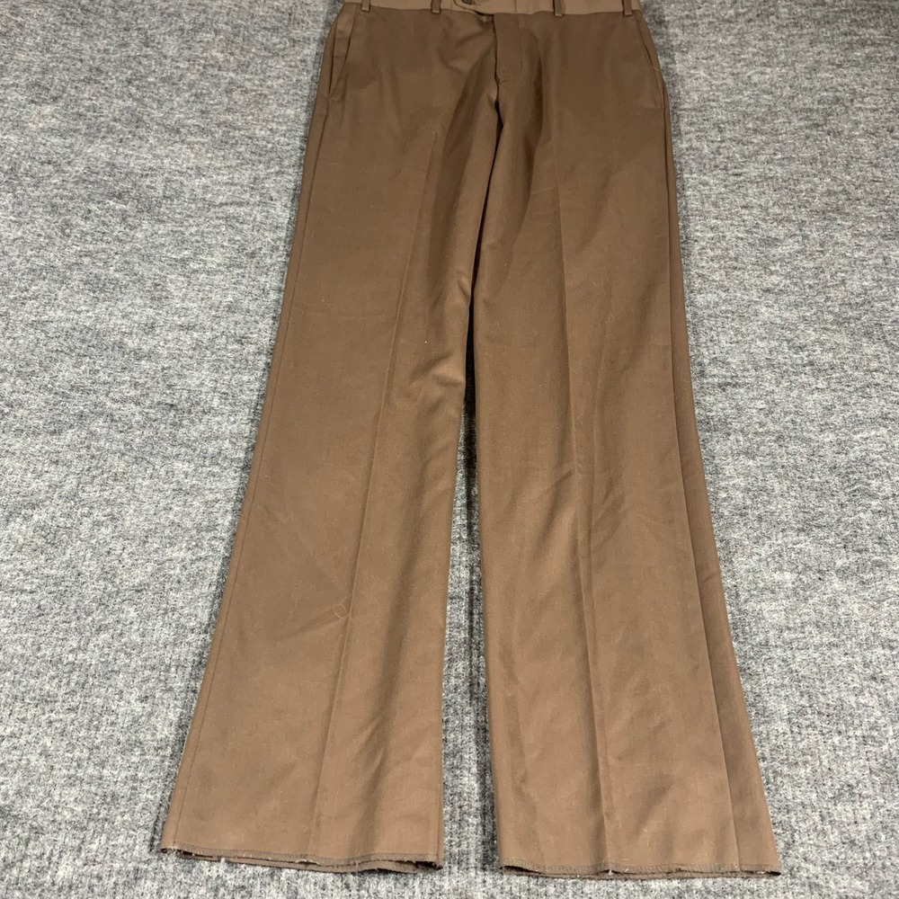 VTG JB Britches Pants Mens 35 R Brown Tailored Unhemmed Slacks Deadstock New